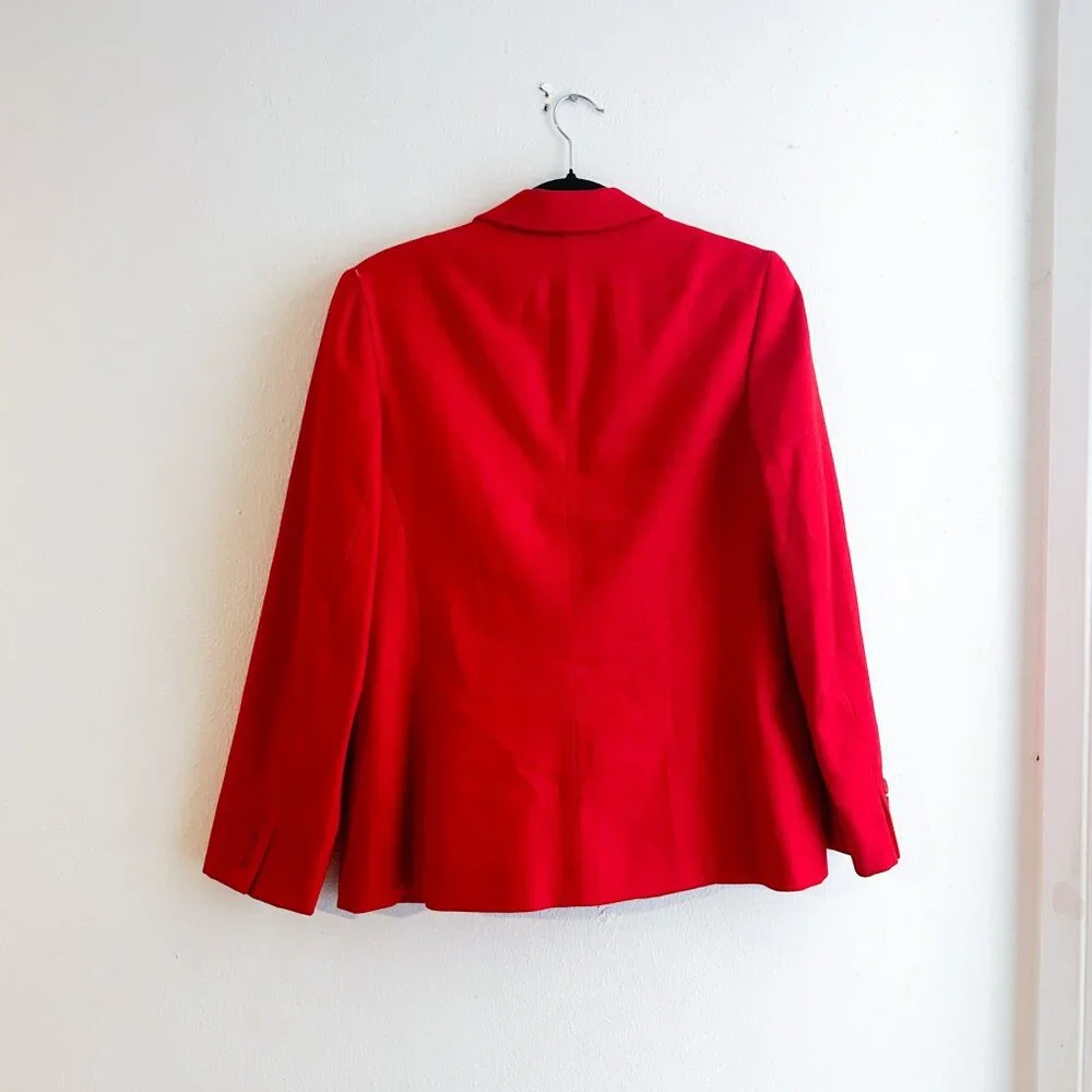 VINTAGE 60's Pendleton Bright Red 100% Wool Blazer with Single Button Closure - Picture 2 of 8